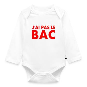 Ich habe kein Abitur - Baby Bio-Langarm-Body - Weiß - Vorne