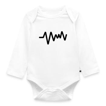 Pulse, heartbeat - Organic Longsleeve Baby Bodysuit - white - Front
