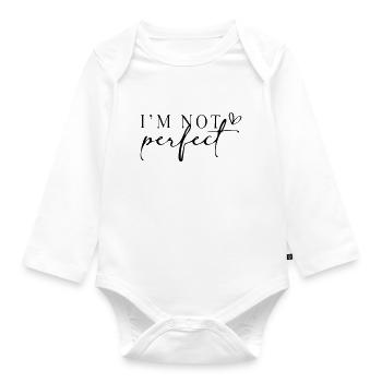 Ich bin nicht perfekt. - Baby Bio-Langarm-Body - Weiß - Vorne