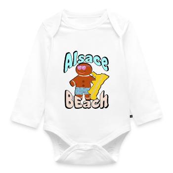 Alsace Beach - Organic Longsleeve Baby Bodysuit - white - Front