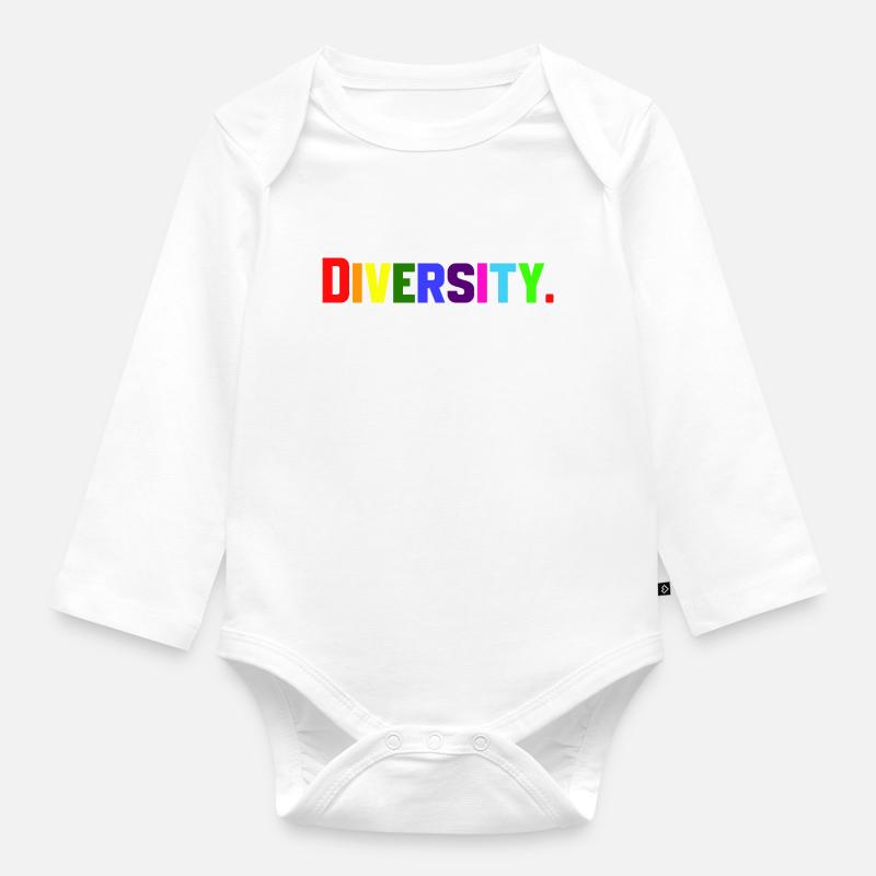 Diversity - Baby Bio-Langarm-Body - Weiß