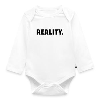 Reality Bold Typography - Organic Longsleeve Baby Bodysuit - white - Front