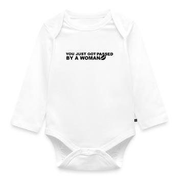 Auto-Aufkleber - Baby Bio-Langarm-Body - Weiß - Vorne