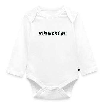 VibeCoder Glitch Neon - Baby Bio-Langarm-Body - Weiß - Vorne