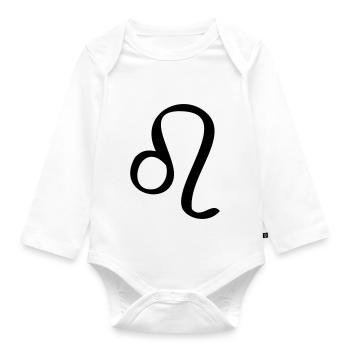 Löwe Sternzeichen - Baby Bio-Langarm-Body - Weiß - Vorne