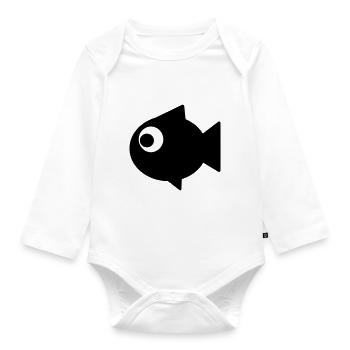 fish - Organic Longsleeve Baby Bodysuit - white - Front