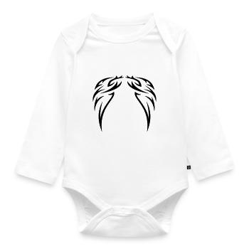 tattoo wings - Tattoo Flügel - Baby Bio-Langarm-Body - Weiß - Vorne