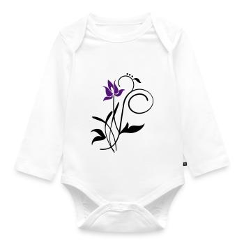 Orchidee / orchid (2c) - Baby Bio-Langarm-Body - Weiß - Vorne