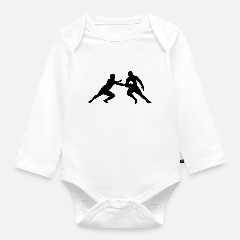 Rugby - Body Bébé bio manches longues - blanc