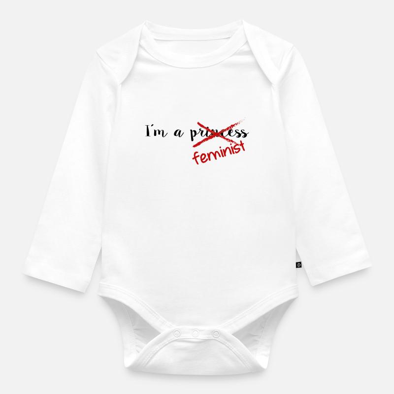 Féministe - Body Bébé bio manches longues - blanc