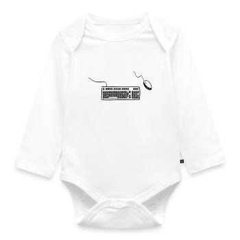 Clavier et souris - Body Bébé bio manches longues - blanc - Devant