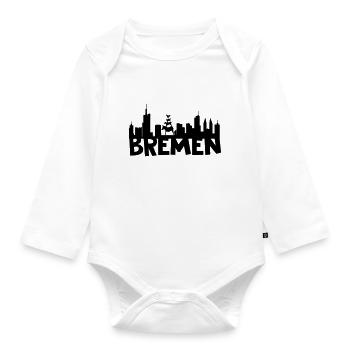 Bremen skyline - Organic Longsleeve Baby Bodysuit - white - Front