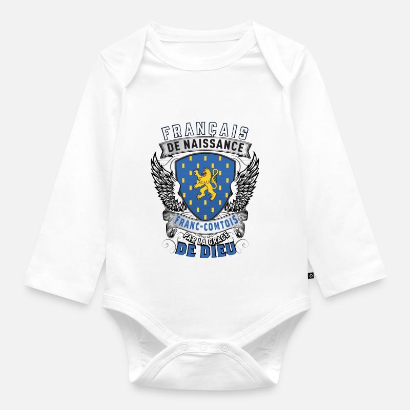 Franc-Comtois Grâce Dieu - Body Bébé bio manches longues - blanc