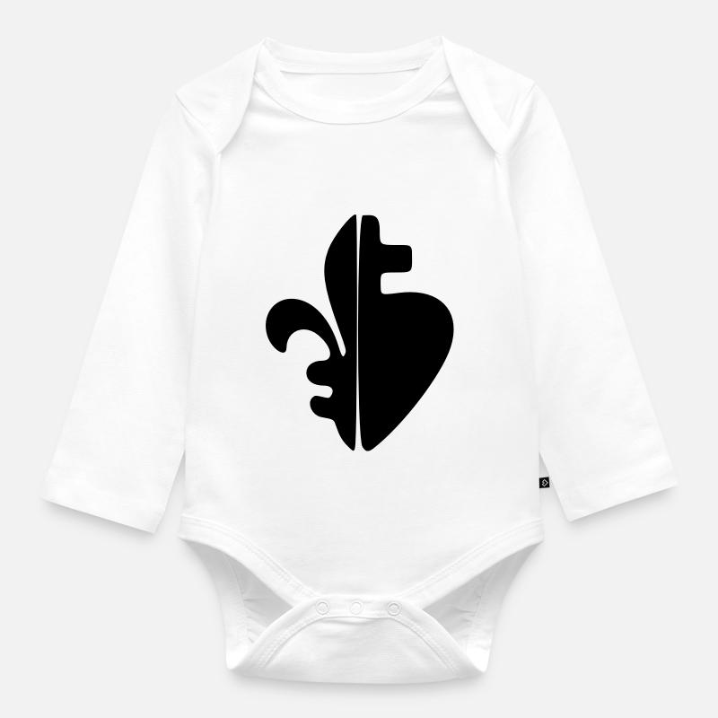 Sacre-Coeur & Fleur de Lys - Baby Bio-Langarm-Body - Weiß