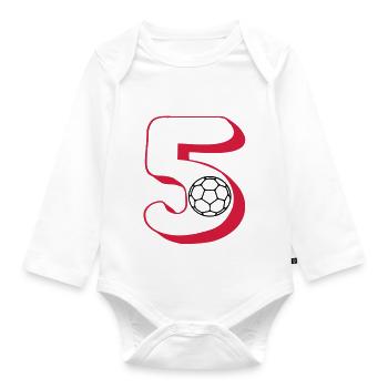 handball numéro 5 - Body Bébé bio manches longues - blanc - Devant