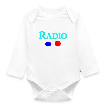 radio - Organic Longsleeve Baby Bodysuit - white - Front