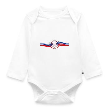 Russland Nationalfarben - Baby Bio-Langarm-Body - Weiß - Vorne