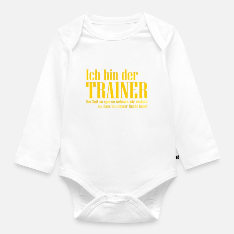 Trainer - Baby Bio-Langarm-Body - Weiß