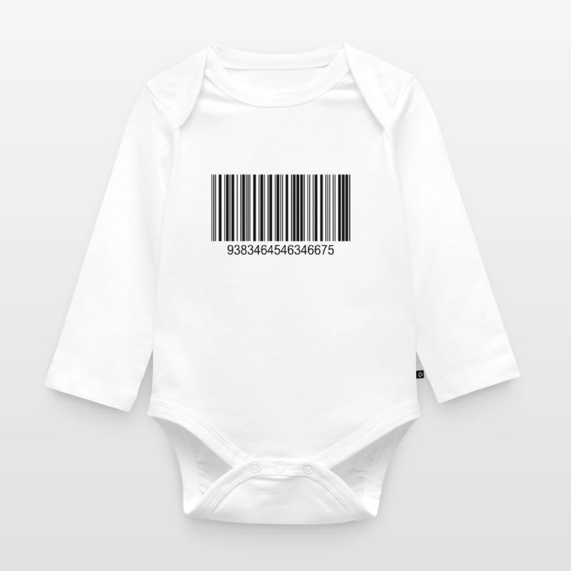 Code barres / code-barres en noir avec des chiffres Body Bébé bio manches longues