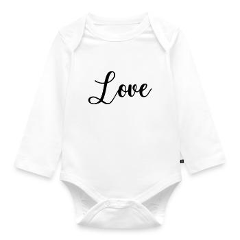 love - Organic Longsleeve Baby Bodysuit - white - Front