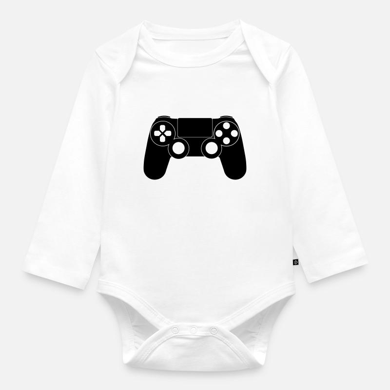 Gamepad - Body Bébé bio manches longues - blanc