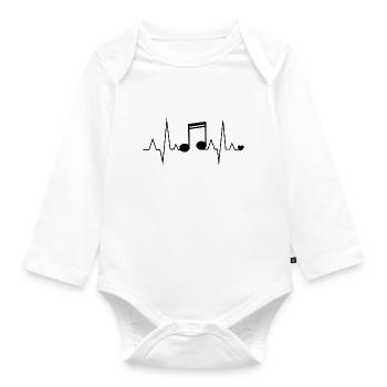 Heart Rhythm Music - Organic Longsleeve Baby Bodysuit - white - Front