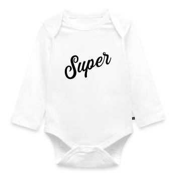 super - Body Bébé bio manches longues - blanc - Devant