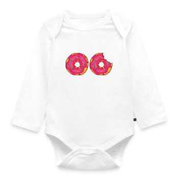 Donuts Confiserie Cookie Törtchen Kuchen Torten - Baby Bio-Langarm-Body - Weiß - Vorne