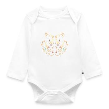 Art du lion couleurs abstraites - Body Bébé bio manches longues - blanc - Devant