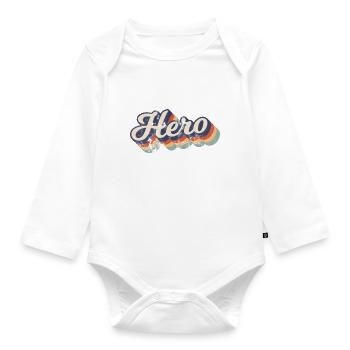Hero Hero Retro Vintage Design - Organic Longsleeve Baby Bodysuit - white - Front