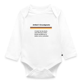 Article 5 GG - Organic Longsleeve Baby Bodysuit - white - Front