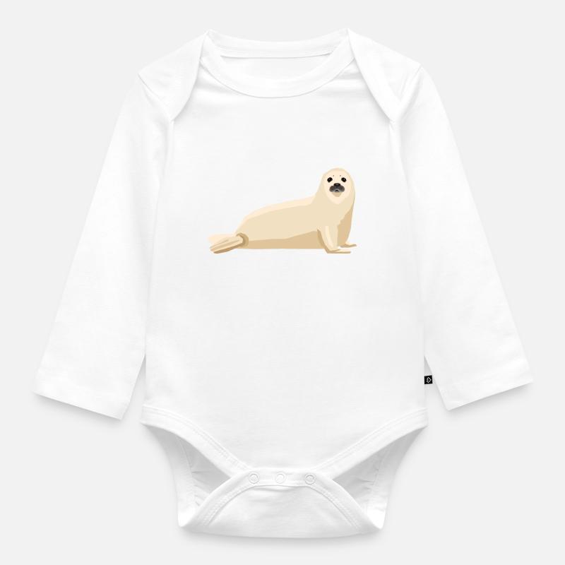 Robbe - Baby Bio-Langarm-Body - Weiß