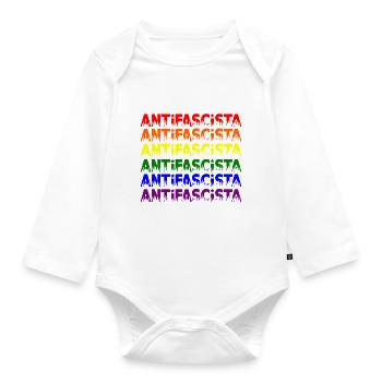 Antifascista -- Pride - Organic Longsleeve Baby Bodysuit - white - Front
