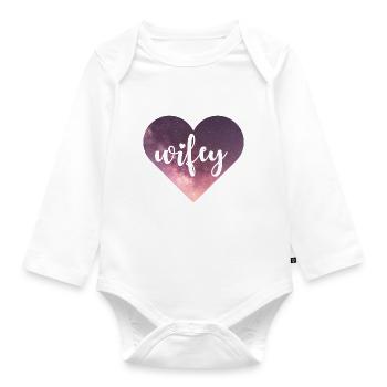 Wifey Galaxy Herz - Baby Bio-Langarm-Body - Weiß - Vorne