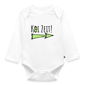 koi zeit - keine zeit schwäbisch - Baby Bio-Langarm-Body - Weiß - Vorne