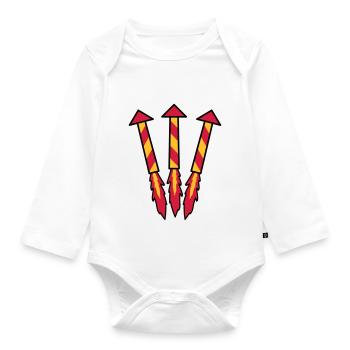Firework Rockets - Baby Bio-Langarm-Body - Weiß - Vorne