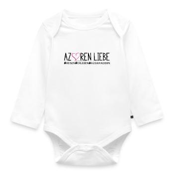 Azores love traveling experience emigrating - Organic Longsleeve Baby Bodysuit - white - Front