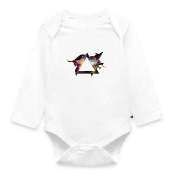 Illuminati-Dreieck - Baby Bio-Langarm-Body - Weiß - Vorne