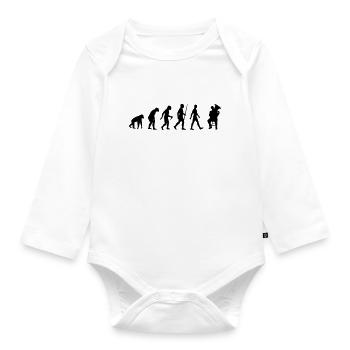 Tuba, Tubist, Spieler, Musik, Instrument Evolution - Baby Bio-Langarm-Body - Weiß - Vorne