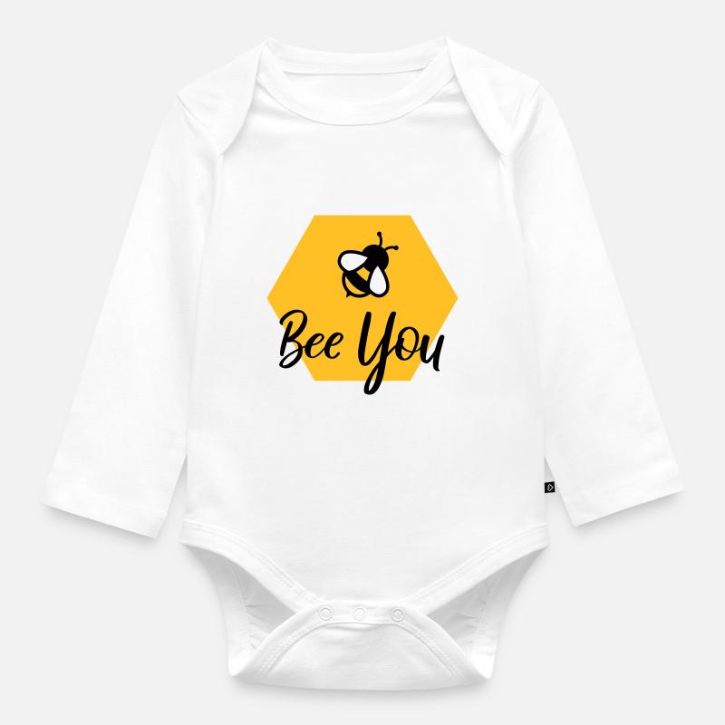 Bee you - Body Bébé bio manches longues - blanc