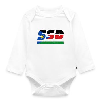 South Sudan flag SSD flag - Organic Longsleeve Baby Bodysuit - white - Front