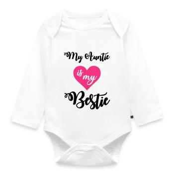 My auntie is my bestie - Body Bébé bio manches longues - blanc - Devant