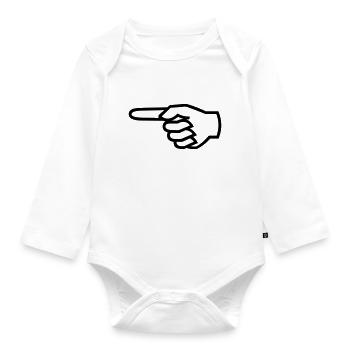 Hand, Finger - links - Baby Bio-Langarm-Body - Weiß - Vorne