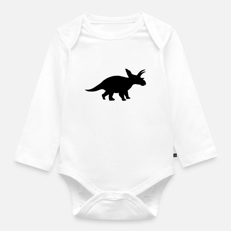 dinosaure - Body Bébé bio manches longues - blanc