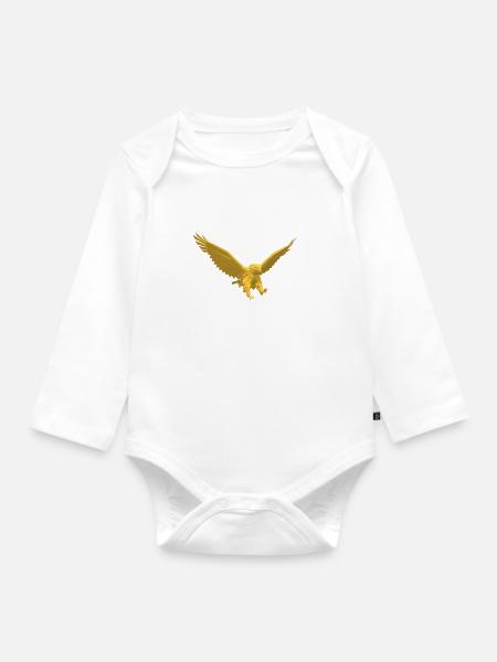 Goldene Adler - Baby Bio-Langarm-Body - Weiß
