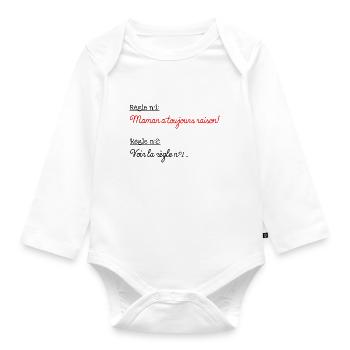 Maman a toujours raison - Body Bébé bio manches longues - blanc - Devant