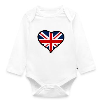 Union Jack - Organic Longsleeve Baby Bodysuit - white - Front