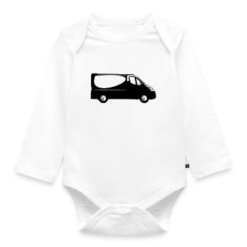 Bus - Baby Bio-Langarm-Body - Weiß - Vorne