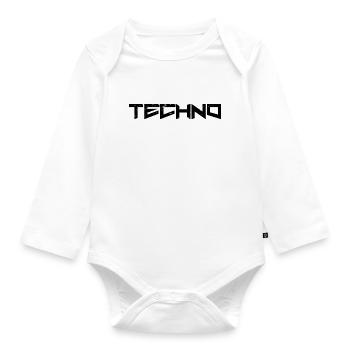 Techno - Body Bébé bio manches longues - blanc - Devant