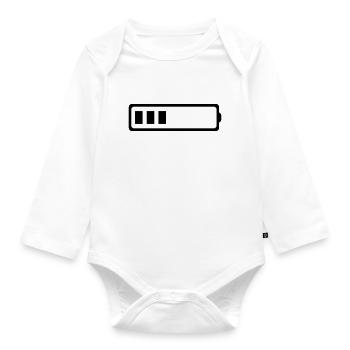BATTERIE 3 BATONS - Body Bébé bio manches longues - blanc - Devant